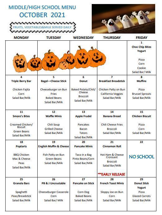 PCMHS Menu