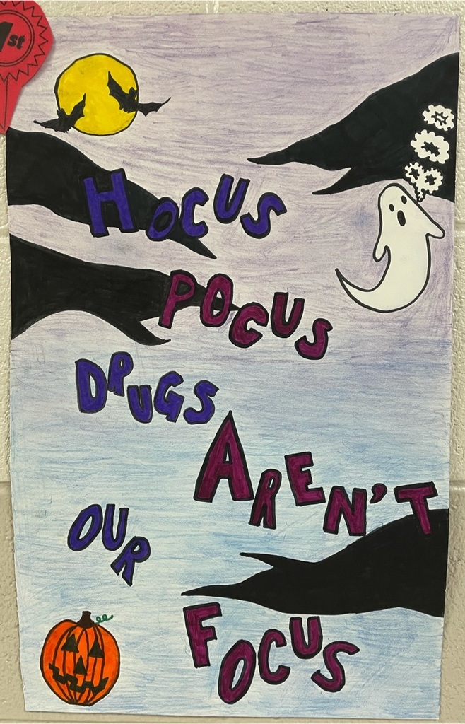 poster says “hocus locus drugs aren’t our focus"