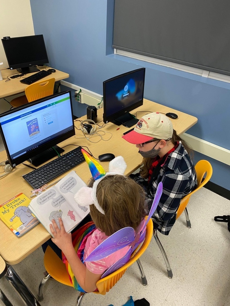 Students reading together