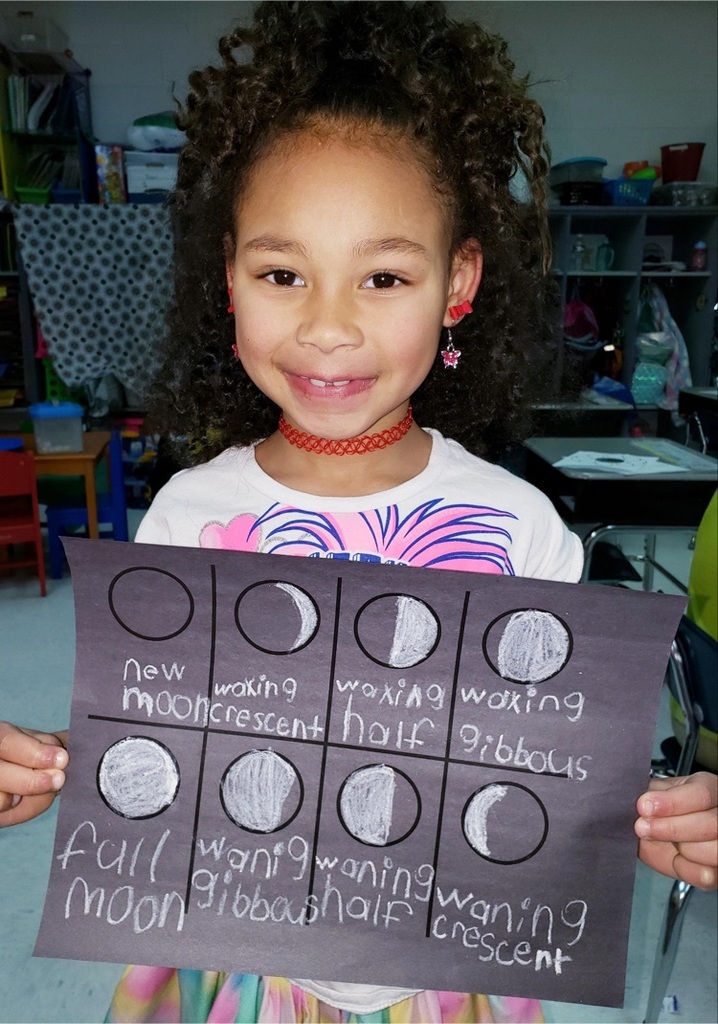 students working on phases of the moon